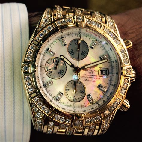 breitling chronomat evolution gold replica|breitling chronomat evolution with diamonds.